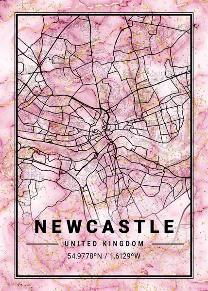 Newcastle Ηνωμένο Βασίλειο Orchid Marble Map Είναι Όμορφες Εκτυπώσεις Των — Φωτογραφία Αρχείου