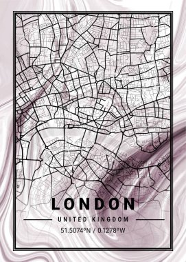 Londra - Birleşik Krallık Orkideleri Mermer Haritası dünyanın en ünlü şehirlerinin güzel baskılarıdır. Bu fiyata böyle bir baskı bulamazsın..
