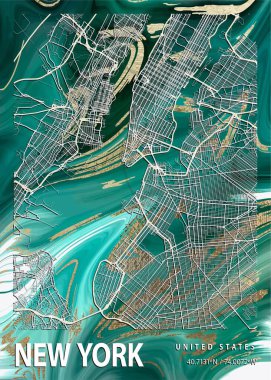 New York - Birleşik Devletler Nymphoides Mermer Haritası dünyanın en ünlü şehirlerinin güzel baskılarıdır. Bu fiyata böyle bir baskı bulamazsın..