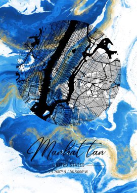 Manhattan - Birleşik Devletler Oleander Mermer Haritası dünyanın en ünlü şehirlerinin güzel bir kopyası. Bu fiyata böyle bir baskı bulamazsın..