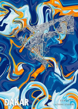 Dakar - Senegal Oncidium Mermer Haritası dünyanın en ünlü şehirlerinin güzel bir kopyası. Bu fiyata böyle bir baskı bulamazsın..