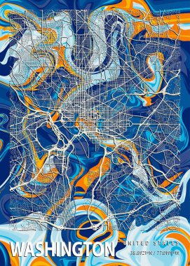 Washington - Birleşik Devletler Oncidium Mermer Haritası dünyanın en ünlü şehirlerinin güzel bir kopyası. Bu fiyata böyle bir baskı bulamazsın..