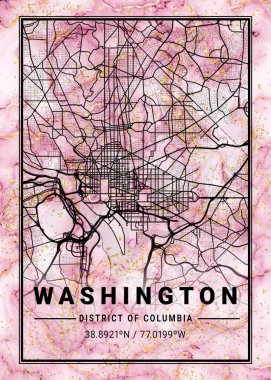 Washington - Birleşik Devletler Orkide Mermer Haritası dünyanın en ünlü şehirlerinin güzel bir kopyası. Bu fiyata böyle bir baskı bulamazsın..