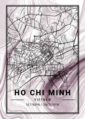 Ho Chi Minh - Vietnam Orkide Mermer Haritası dünyanın en ünlü şehirlerinin güzel bir kopyası. Bu fiyata böyle bir baskı bulamazsın..