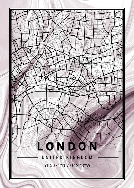 Λονδίνο Ηνωμένο Βασίλειο Ορχιδέες Μάρμαρο Χάρτης Είναι Όμορφες Εκτυπώσεις Από — Φωτογραφία Αρχείου