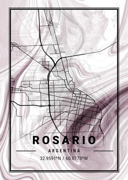 Rosario Argentina Mapa Mármore Das Orquídeas Uma Bela Estampa Das — Fotografia de Stock