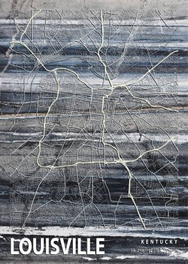 Louisville - Amerika Birleşik Devletleri Pansy Mermer Haritası dünyanın en ünlü şehirlerinin güzel bir kopyası. Bu fiyata böyle bir baskı bulamazsın..