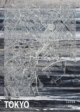 Tokyo - Japonya Pansy Mermer Haritası dünyanın en ünlü şehirlerinin güzel bir kopyası. Bu fiyata böyle bir baskı bulamazsın..
