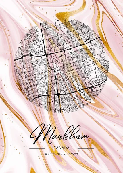 stock image Markham - Canada Petunia Marble Map is beautiful prints of the world's most famous cities. You will not find a similar print at this great price.