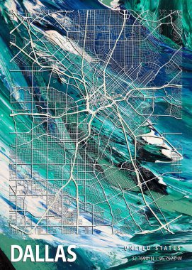 Dallas - Amerika Birleşik Devletleri Primrose Mermer Haritası dünyanın en ünlü şehirlerinin güzel bir kopyası. Bu fiyata böyle bir baskı bulamazsın..