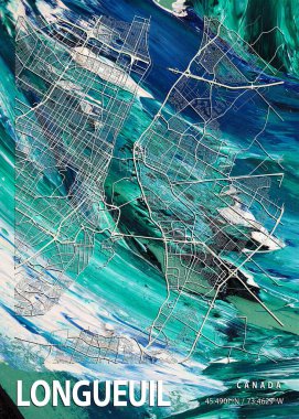 Longueuil - Kanada Primrose Mermer Haritası dünyanın en ünlü şehirlerinin güzel baskılarıdır. Bu fiyata böyle bir baskı bulamazsın..