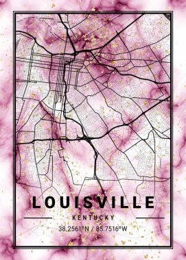 Louisville - Amerika Birleşik Devletleri Gül Mermer Haritası dünyanın en ünlü şehirlerinin güzel bir kopyası. Bu fiyata böyle bir baskı bulamazsın..