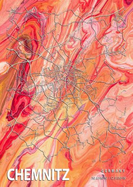 Chemnitz - Almanya İstatistik Mermer Haritası dünyanın en ünlü şehirlerinin güzel baskılarıdır. Bu fiyata böyle bir baskı bulamazsın..