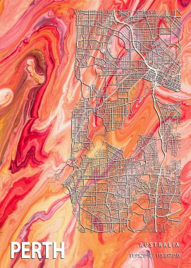 Perth - Avustralya İstatistik Mermer Haritası dünyanın en ünlü şehirlerinin güzel bir kopyası. Bu fiyata böyle bir baskı bulamazsın..