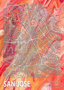 San Jose - Birleşik Devletler İstatistik Mermer Haritası dünyanın en ünlü şehirlerinin güzel baskılarıdır. Bu fiyata böyle bir baskı bulamazsın..