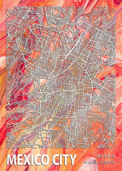 Mexico City Mexico Statice Marble Map Είναι Όμορφες Εκτυπώσεις Των — Φωτογραφία Αρχείου