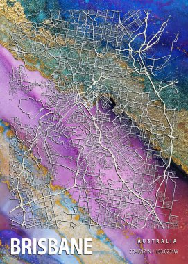 Brisbane - Avustralya Güneş Çiçeği Mermer Haritası dünyanın en ünlü şehirlerinin güzel bir kopyası. Bu fiyata böyle bir baskı bulamazsın..