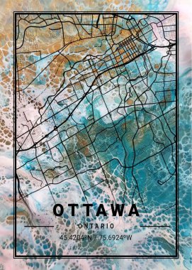 Ottawa - Kanada Sunmix Mermer Haritası dünyanın en ünlü şehirlerinin güzel bir kopyası. Bu fiyata böyle bir baskı bulamazsın..