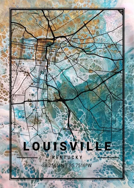 stock image Louisville - United States Sunmix Marble Map is beautiful prints of the world's most famous cities. You will not find a similar print at this great price.