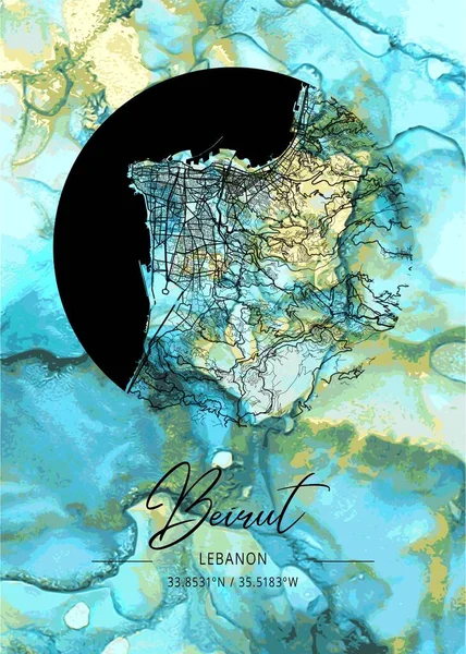 Βηρυτός Λίβανος Μαρμάρινος Χάρτης Tigridia Είναι Πανέμορφος Χάρτης Των Πιο — Φωτογραφία Αρχείου