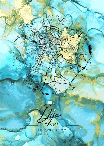 Dijon Γαλλία Μαρμάρινος Χάρτης Tigridia Είναι Όμορφες Εκτυπώσεις Από Τις — Φωτογραφία Αρχείου