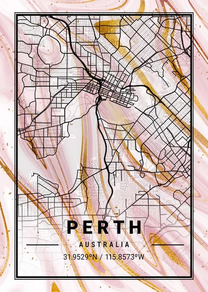 Περθ Αυστραλία Tuberose Marble Map Είναι Όμορφες Εκτυπώσεις Των Πιο — Φωτογραφία Αρχείου