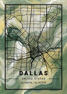 Dallas - Birleşik Devletler Lale Mermer Haritası dünyanın en ünlü şehirlerinin güzel bir kopyası. Bu fiyata böyle bir baskı bulamazsın..