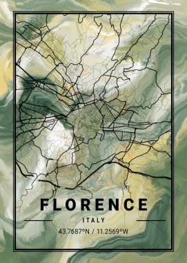 Floransa - İtalya Lale Mermer Haritası dünyanın en ünlü şehirlerinin güzel bir kopyası. Bu fiyata böyle bir baskı bulamazsın..