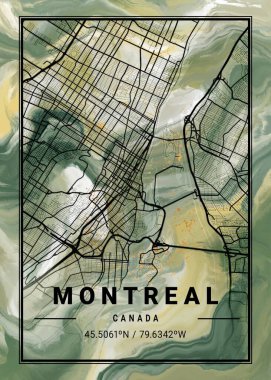 Montreal - Kanada Lale Mermer Haritası dünyanın en ünlü şehirlerinin güzel bir kopyası. Bu fiyata böyle bir baskı bulamazsın..