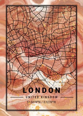 Londra - Birleşik Krallık Violet Mermer Haritası dünyanın en ünlü şehirlerinin güzel bir kopyası. Bu fiyata böyle bir baskı bulamazsın..