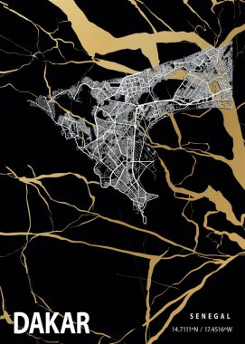 Dakar - Senegal Wisteria Mermer Haritası dünyanın en ünlü şehirlerinin güzel bir kopyası. Bu fiyata böyle bir baskı bulamazsın..