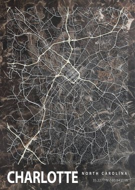 Charlotte, Birleşik Devletler Wrightia Mermer Haritası dünyanın en ünlü şehirlerinin güzel bir kopyası. Bu fiyata böyle bir baskı bulamazsın..