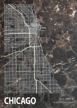 Chicago - Birleşik Devletler Wrightia Mermer Haritası dünyanın en ünlü şehirlerinin güzel bir kopyası. Bu fiyata böyle bir baskı bulamazsın..