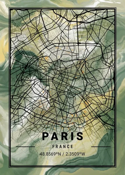 Paris France Tulip Marble Map Ist Eine Wunderschöne Kopie Der — Stockfoto