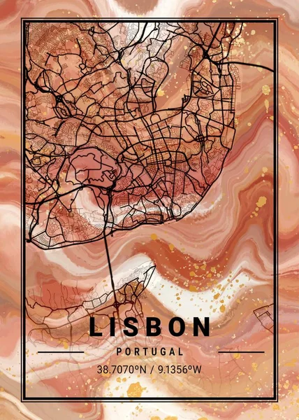 Lizbon - Portekiz Violet Mermer Haritası dünyanın en ünlü şehirlerinin güzel bir kopyası. Bu fiyata böyle bir baskı bulamazsın..