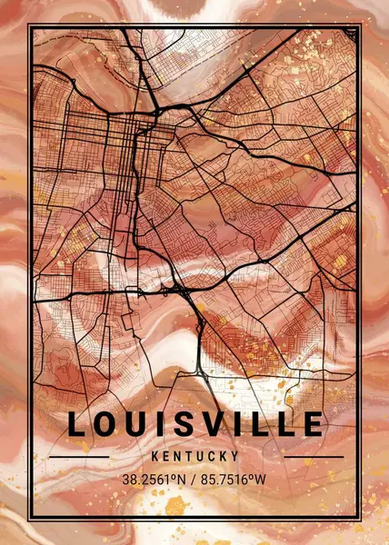 Louisville Ηνωμένες Πολιτείες Violet Marble Map Είναι Όμορφες Εκτυπώσεις Των — Φωτογραφία Αρχείου