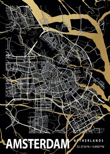 Amszterdam Hollandia Wisteria Marble Map Gyönyörű Nyomatok Világ Leghíresebb Városairól — Stock Fotó