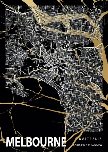 Melbourne Australien Wisteria Marble Map Ist Eine Wunderschöne Kopie Der — Stockfoto