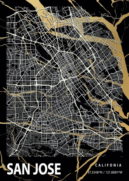 San Jose Ηνωμένες Πολιτείες Wisteria Marble Map Είναι Όμορφες Εκτυπώσεις — Φωτογραφία Αρχείου
