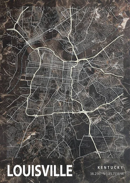 Louisville Ηνωμένες Πολιτείες Της Αμερικής Μαρμάρινος Χάρτης Wright Είναι Όμορφες — Φωτογραφία Αρχείου