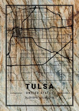 Tulsa, Birleşik Devletler Zoe Marble Haritası dünyanın en ünlü şehirlerinin güzel bir kopyası. Bu fiyata böyle bir baskı bulamazsın..