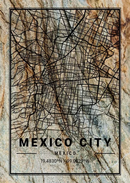 Πόλη Του Μεξικού Mexico Zoe Marble Map Είναι Όμορφες Εκτυπώσεις — Φωτογραφία Αρχείου