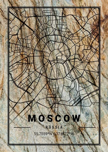 Moskou Rusland Zoe Marble Map Een Prachtige Prent Van Werelds — Stockfoto