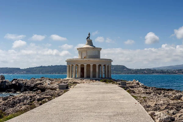 Ein Alter Leuchtturm Aus Stein Insel Kefalonia Griechenland Vor Dem — Stockfoto