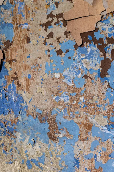 Пилинг Старой Краски Стене Выветриваемая Грубая Окрашенная Поверхность Узорами Трещин — стоковое фото