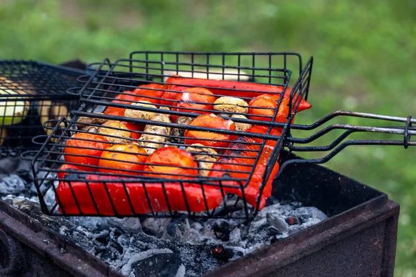 Roasting Vegetables Grid Grill — Stock Photo, Image