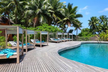 Yüzme Havuzu ve Güverte Sandalyeli Tropikal Otel