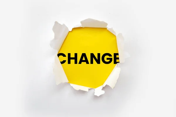 Mudança Palavra Fundo Branco — Fotografia de Stock