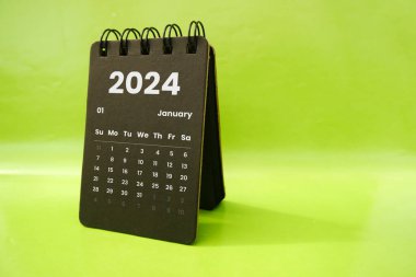 2024 Ocak 'ı, 2024 yılı için güzel bir arkaplan takvimi..