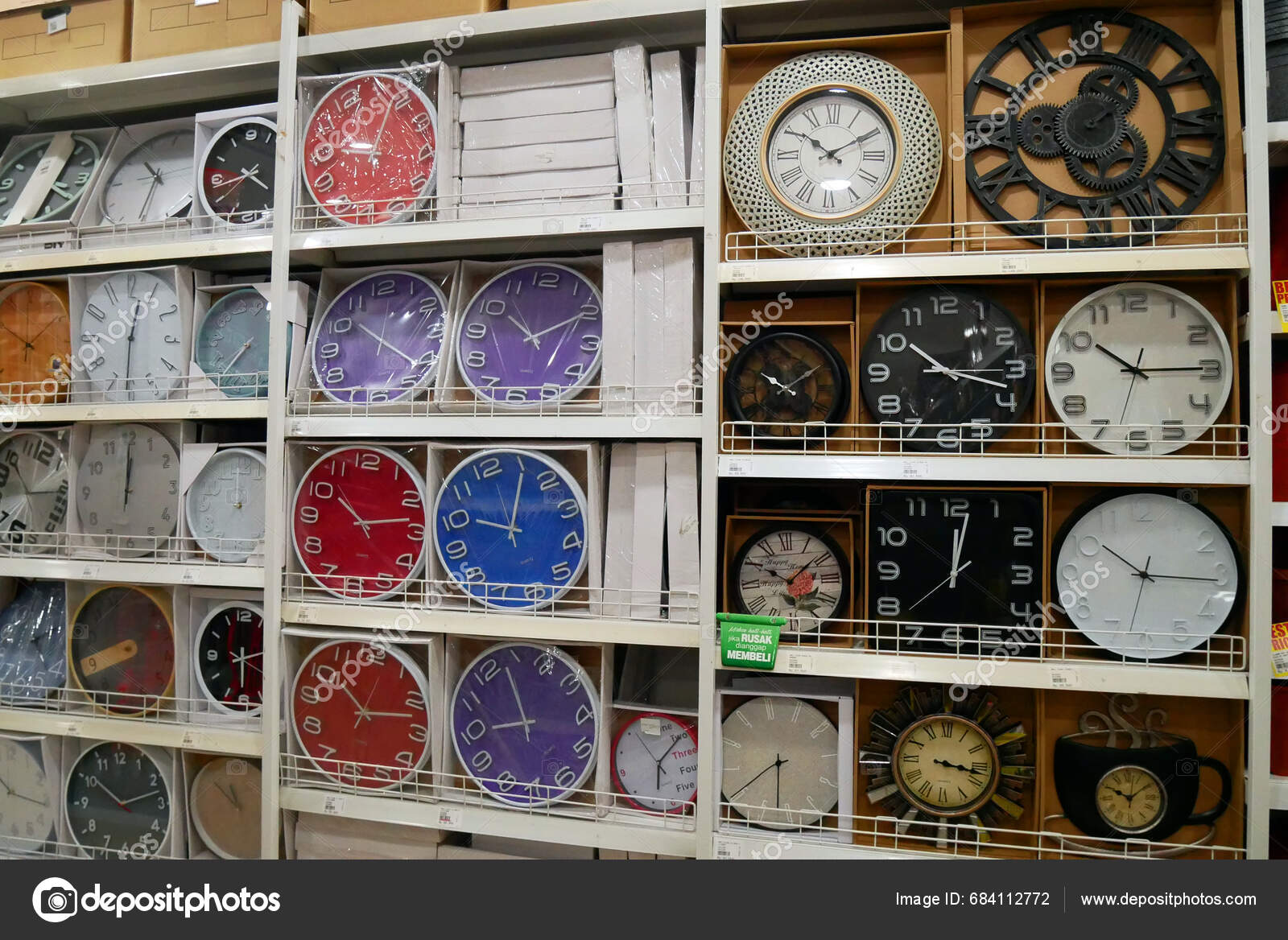various-types-wall-clocks-varying-styles-models-neatly-arranged